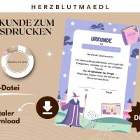 Magische Zauberer‑Urkunde als Sofort‑Download (PDF)