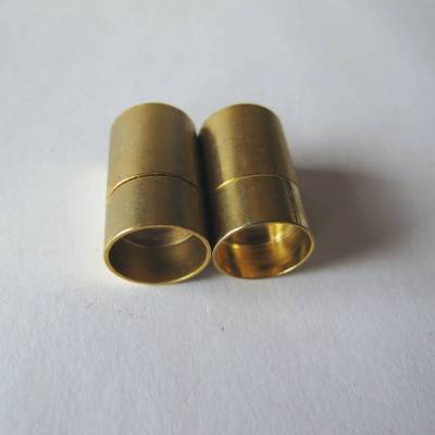 Goldfarbener Magnetverschluss zum Kleben, Zylinder, Halskettenverschluss