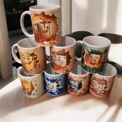 325 ml Keramiktasse mit Vollflächigem Druck – Brillante Farben für Kaffee & Tee