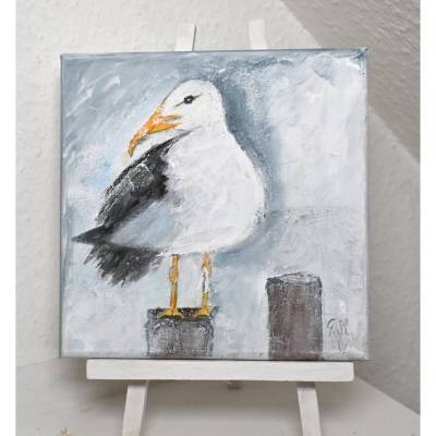 Acrylbild Möwe handgemalt – Original Kunst 20 x 20 cm