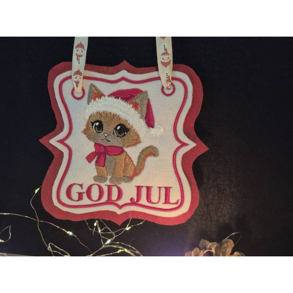 Katze Weihnachten Stickdatei 18-20x30cm – Niedliche Weihnachtskatze als Santa Claus Bild 6