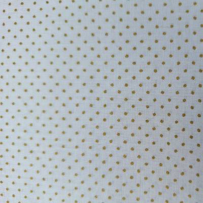 Baumwollstoff creme, natur, mit Punktenl in Gold,Weihnachtsstoff, Meterware, Winterstoff, Breite 1,40 m, 100% Baumwolle