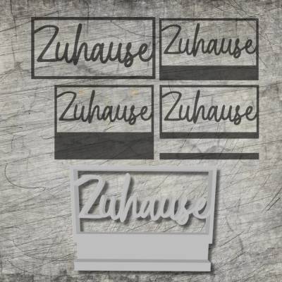 *Zuhause* im Rahmen * 3D Druck-, Laser und Plotterdatei in verschiedenen Varianten