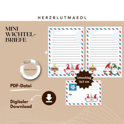 Wichtelbriefpapier mit Umschlägen – zum Ausdrucken (PDF) - Wichtelpost | Wichtelbriefe zum Ausdrucken 