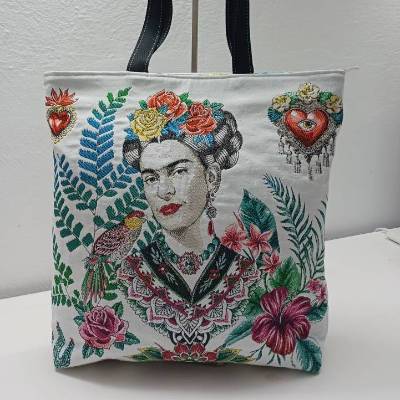 Exclusive Shopper Schultertasche mit dem Motiv Mexikanischen Künstlerin Handgefertigte Designertasche