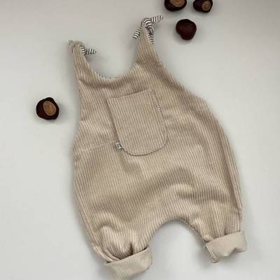Jumper BUBBLE Beige Breitcord – Handmade Latzhose für Baby & Kind, Gr. 68-80