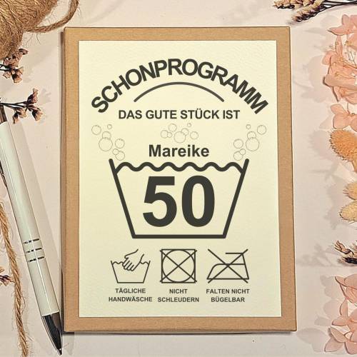 50. Geburtstag Geldgeschenk Box – Humorvolle Geschenkidee mit Karte & Leinensäckchen