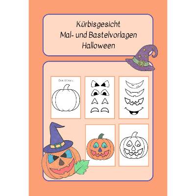 HALLOWEEN Mal- und Bastelvorlagen Kürbisgesicht