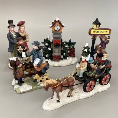 Deko-Figuren aus Polyresin für Weihnachtshäuser – Einzelverkauf, verschiedene Motive