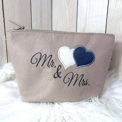 Personalisierte Kosmetiktasche als Geschenk – Make-up Tasche für Freundin, Mutter & Braut aus Filz