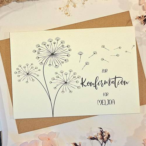 Personalisierte Glückwunschkarte zur Konfirmation – Einzigartige Karte mit Namen für Konfirmanden, Klappkarte A6 mit Umschlag