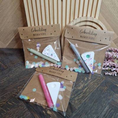 Geburtstag in der Tüte | kleines Geschenk mit Kerze