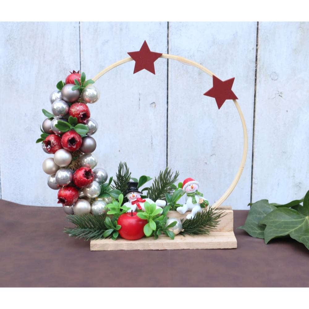 Weihnachtskranz Tischkranz Aufsteller Loop Weihnachten Advent Dekoration