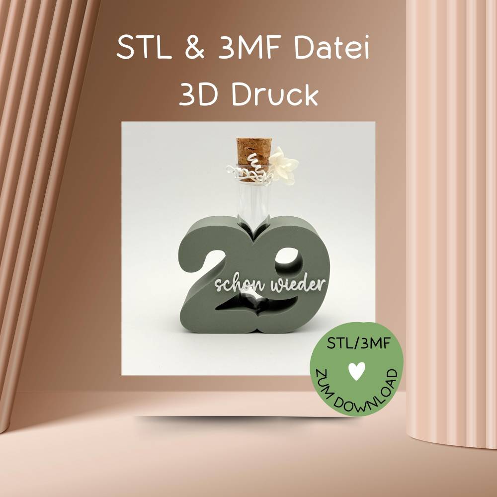 3D Motiv SCHON WIEDER 29, Digitale Datei, 3D-Druckdatei, STL bzw. 3MF, Geld- bzw. Gutscheingeschenk Bild 1