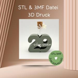 3D Motiv SCHON WIEDER 29, Digitale Datei, 3D-Druckdatei, STL bzw. 3MF, Geld- bzw. Gutscheingeschenk