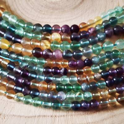 Fluorit Perlen 6 mm/ 8 mm Strang, Mix Farbe