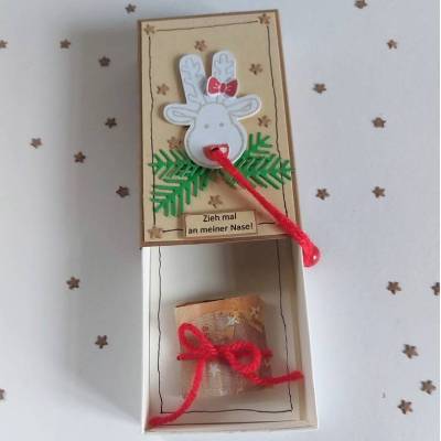 Geldgeschenkschachtel Elch – Originelle Streichholzschachtel für Geldgeschenke zu Weihnachten