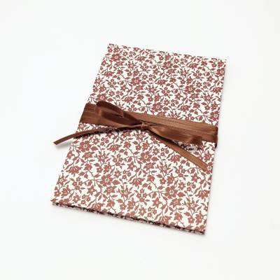 Leporello Fotoalbum Faltbuch mit Satinband rotbraune Blumen – Handgefertigtes Unikat