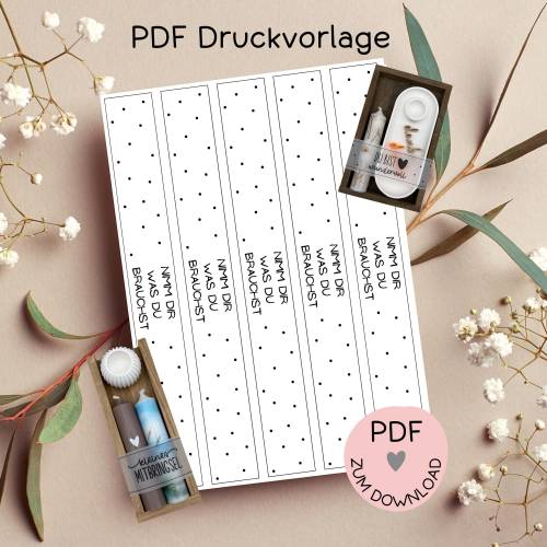 Banderole "Nimm dir...", PDF-Druckvorlage, A4, Banderolen z.B. für kleine Geschenke