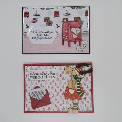 Weihnachtskarte Rentier – Handgemachte 3D Grußkarte zu Weihnachten mit Einleger, Klappkarte, ca. 10,5 x 14,5