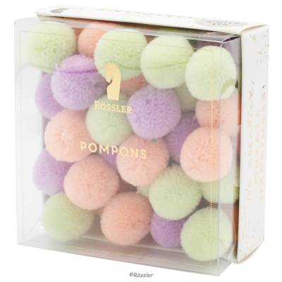 Deko-Pompons im Farbmix Flieder-Rosa-Hellgrün 50 Stück
