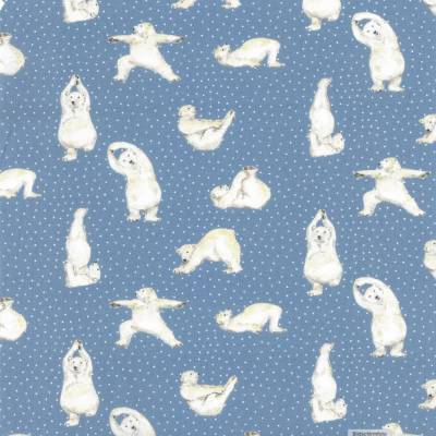 Westfalenstoffe Polar Friends Yoga Bär 100% Baumwolle Webware Druckstoff 25