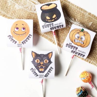Halloween Lolly Verpackung PDF – Bastelvorlage für Süßes oder Saures, Geschenkidee für Kinder & Schulklasse