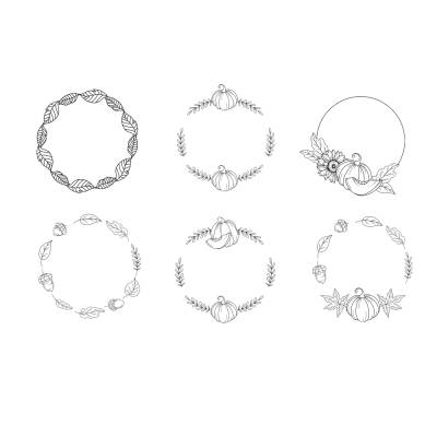 Herbst Kranz Autumn Wreath Bundle PNG SVG Datei - Download Plotterdatei Plotter File - Herbst Fall Kürbis Autumn Blätter