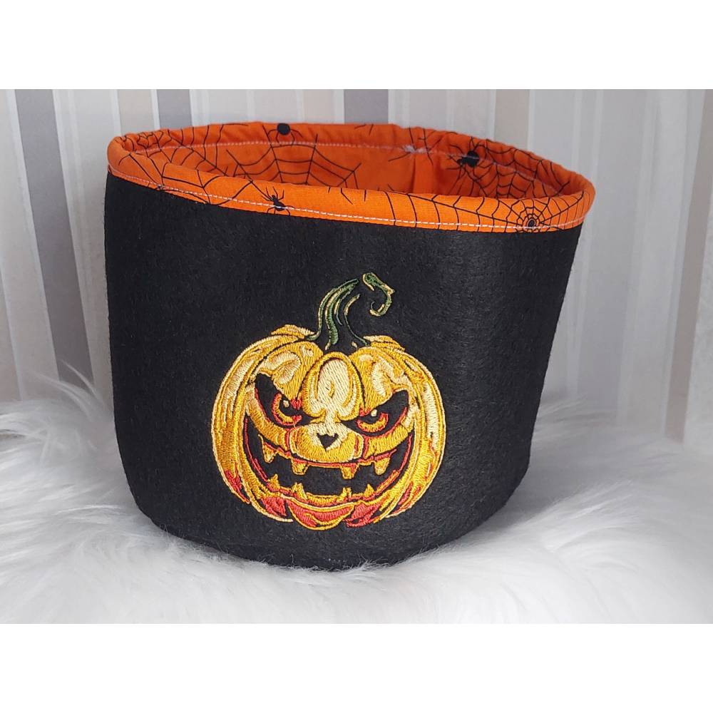 Kürbis lachend Lichteffekt Stickdatei 18x18cm bzw. 20x20cm – Perfekt für Halloween auf schwarzen Stoffen Bild 10