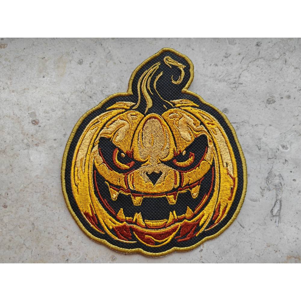 Kürbis lachend Lichteffekt Stickdatei 18x18cm bzw. 20x20cm – Perfekt für Halloween auf schwarzen Stoffen Bild 7