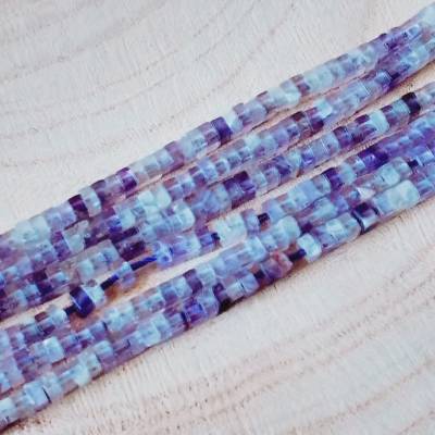 Amethyst Perlen Flachquadrat 3 mm x 3 mm x 1,5 mm Strang
