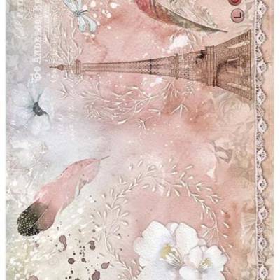 Softpapier, Decoupage, Bastelpapier, A4, Retro, Vintage, Eifelturm, S0391
