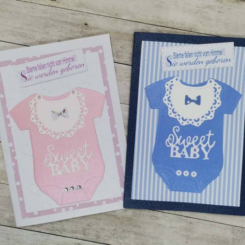 Handgemachte Karte zur Geburt – Babykarte Mädchen & Junge – Personalisierbar