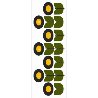 Lesezeichen Retro Tull, 5 Buchzeichen florales Ornament mit kleinen und großen, stilisierten Retroblumen