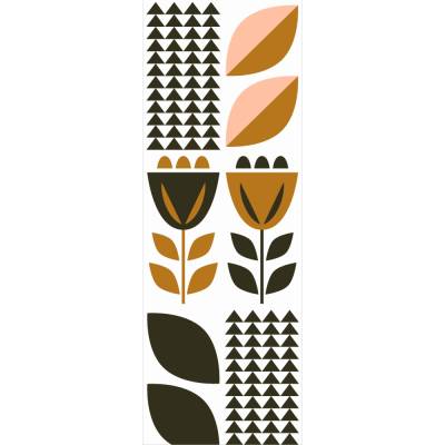 Lesezeichen Florale Elemente, 5 Buchzeichen mit Blumen und graphischen Elementen im Retro-Skandinavischem Stil