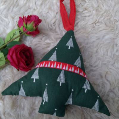 Weihnachtsbaum Türhänger aus Baumwolle – Waschbare Deko & Baumschmuck