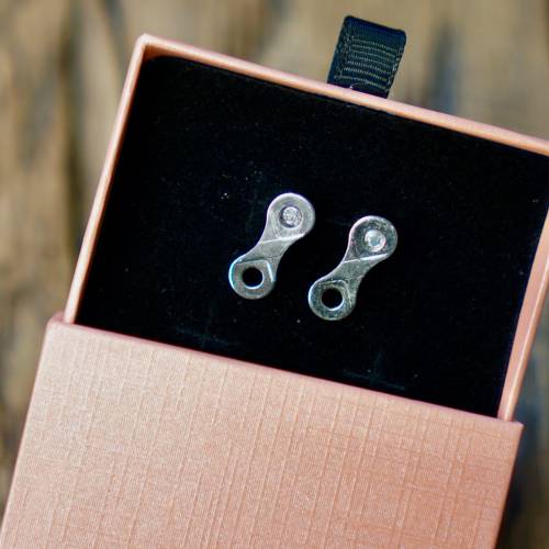 Fahrrad Ohrstecker Silber Sterling Ohrringe Radfahrerinnen Geschenk Fahrrad Accessoire Fahrradkette