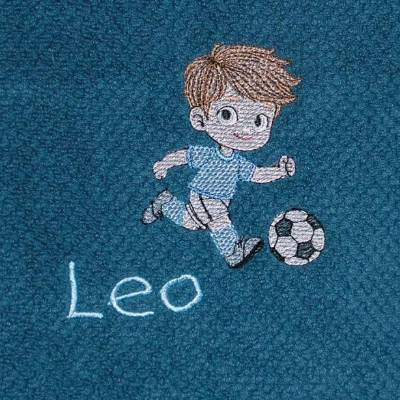 Fußball Junge besticktes personalisiertes Handtuch Duschtuch Gästetuch Stickerei Frotteetuch mit Namen