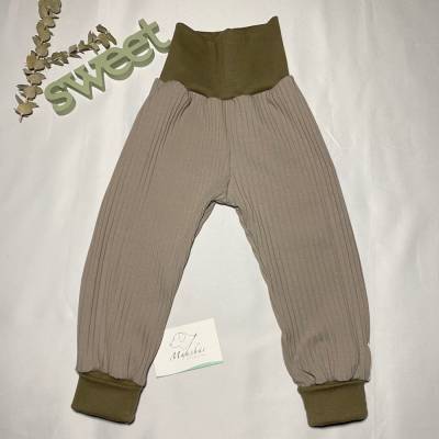 Mitwachshose, Größe 80-86, Pumphose aus Rippenjersey  – Handmade Kinderhose