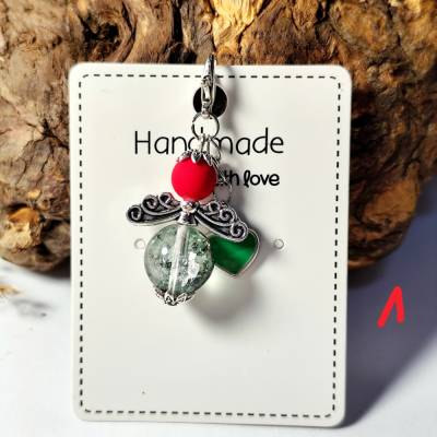 Edelstein-Schmuckengel – Handgefertigter Schutzengel-Anhänger mit Herz oder Flügel