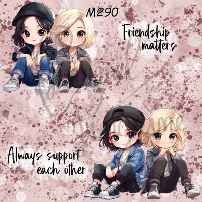 M290 PummelPinguine Exclusive Stoffe „Kinderstoff Friendship Matters Freundschafts-Motiv"