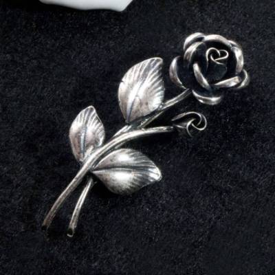 Vintage Silber Rosen Brosche TEKA 925er Theodor Klotz Trachtenbrosche Pforzheim