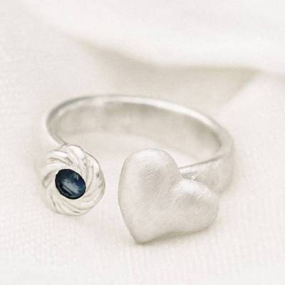 Goldschmiede Silberring "with love", Verlobungsring, Herzring, Ring mit Herz,