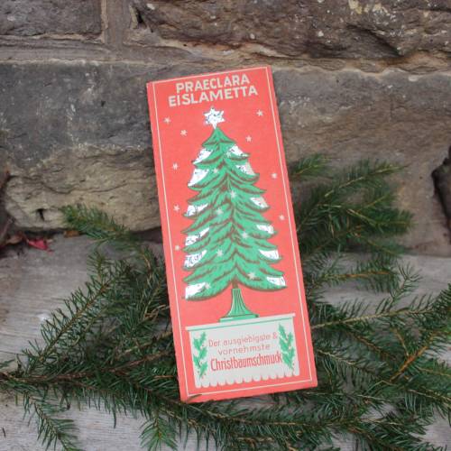 1 x Praeplara Eis-Lametta kleine Packung in OVP / deutsche Tinsel Stanniol / Christbaumschmuck 1920er 30er Jahre