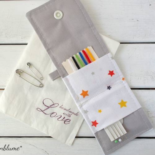 Mini-Nähset STERNE für unterwegs – Praktisches Etui mit Garn & Nadeln Notfallset Geschenkidee