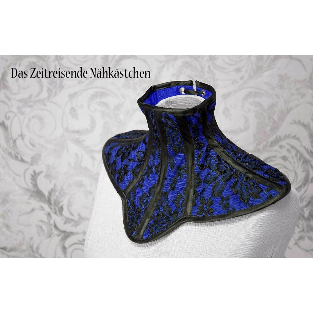 Gothic Halskorsett mit Blütenkante – romantischer Spitzenkragen, handgefertigt, wählbar in Rot, Blau, Schwarz oder Weiß Bild 5