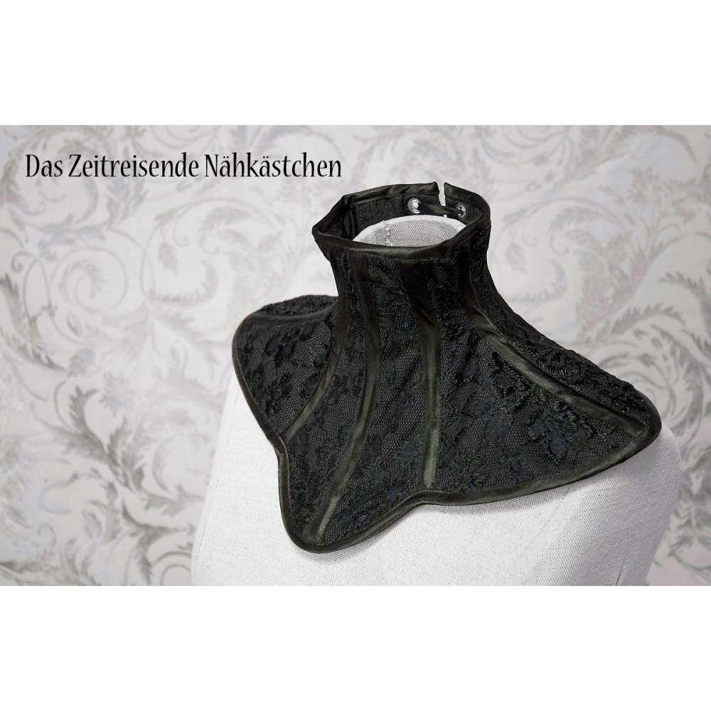 Gothic Halskorsett mit Blütenkante – romantischer Spitzenkragen, handgefertigt, wählbar in Rot, Blau, Schwarz oder Weiß Bild 7