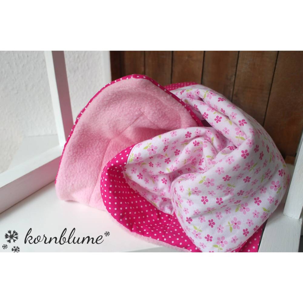 Babydecke BLUMEN II Kuscheldecke Kinderdecke Decke fr Kinderwagen Blten  Baumwolle rosa pink Fleece
