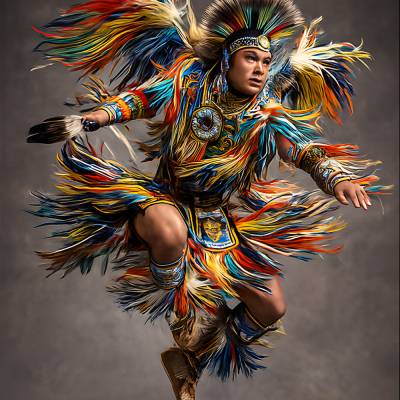 Energie in Bewegung PowWow Tänzer