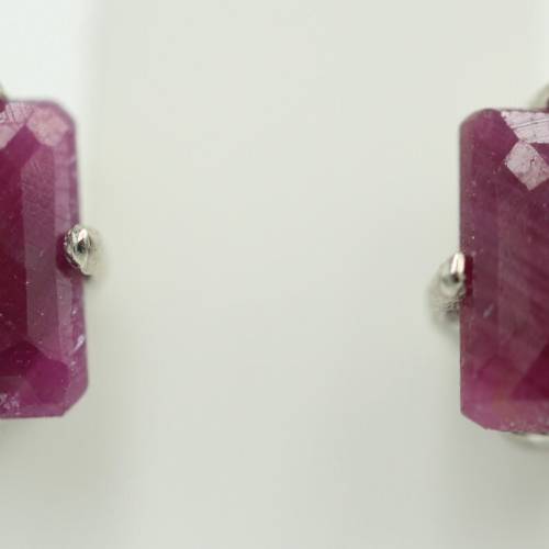 Edler 1,50 Carat Rubin Ohrstecker, Ohrring, 925 Silber, Rhodiniert